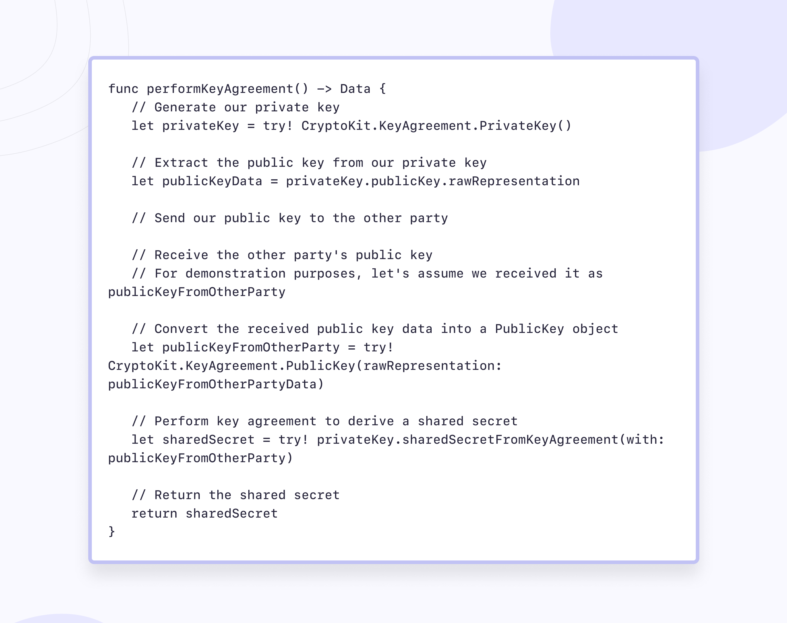 Implementing key exchange protocol in secure iOS applications