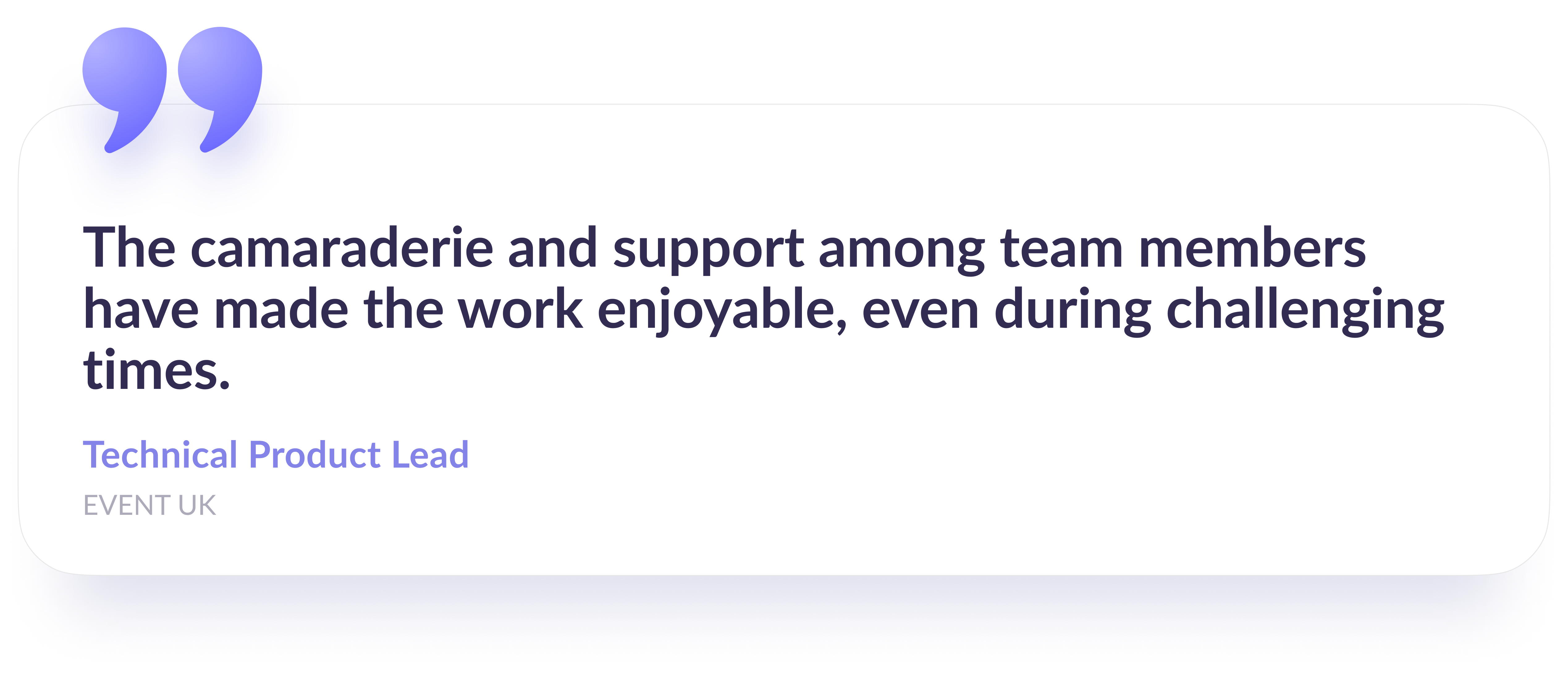 Review from technical product lead